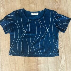 Po-em top in indigo. Size XS